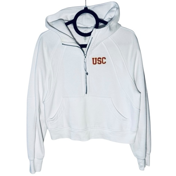 lululemon athletica Tops - Lululemon x USC Trojans Scuba Oversized White 1/2 Zip Hoodie Size XS/S